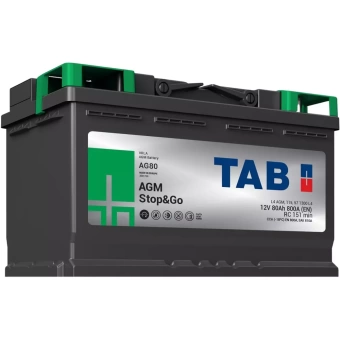 Фото Аккумулятор TAB AGM Stop&Go 6ст80 обратный -/+