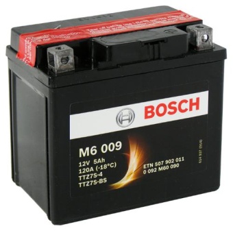 Фото Аккумулятор Bosch M6 6ст5 обратный -/+